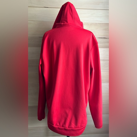 Under Armour sweatshirt, size large, red, hoodie, front pouch, long sleeve - Picture 4 of 10